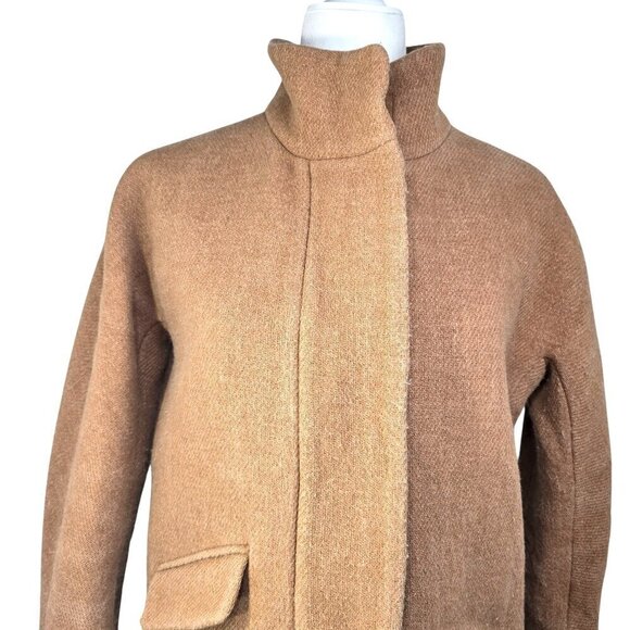 J. Crew Stadium Cloth Nello Gori Women's Cocoon Coat Tan - Picture 4 of 10